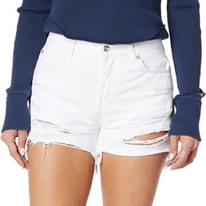 Free People White Distressed Maggie Short